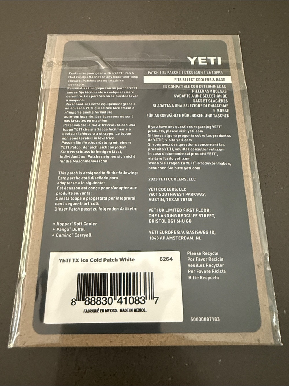 Yeti Collectible Ice Cold Embroidered Patch in White and Black - Picture 2 of 4